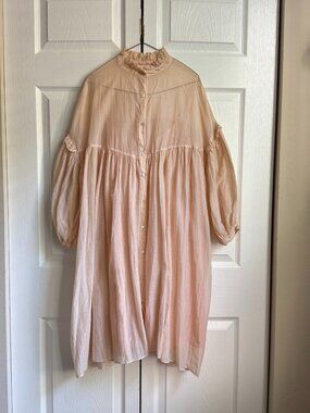 Peach gathered dress